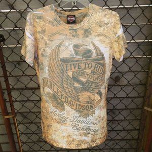 HARLEY DAVIDSON BAHAMAS WOMEN'S SHORT SLEEVE SHIRT SIZE LARGE